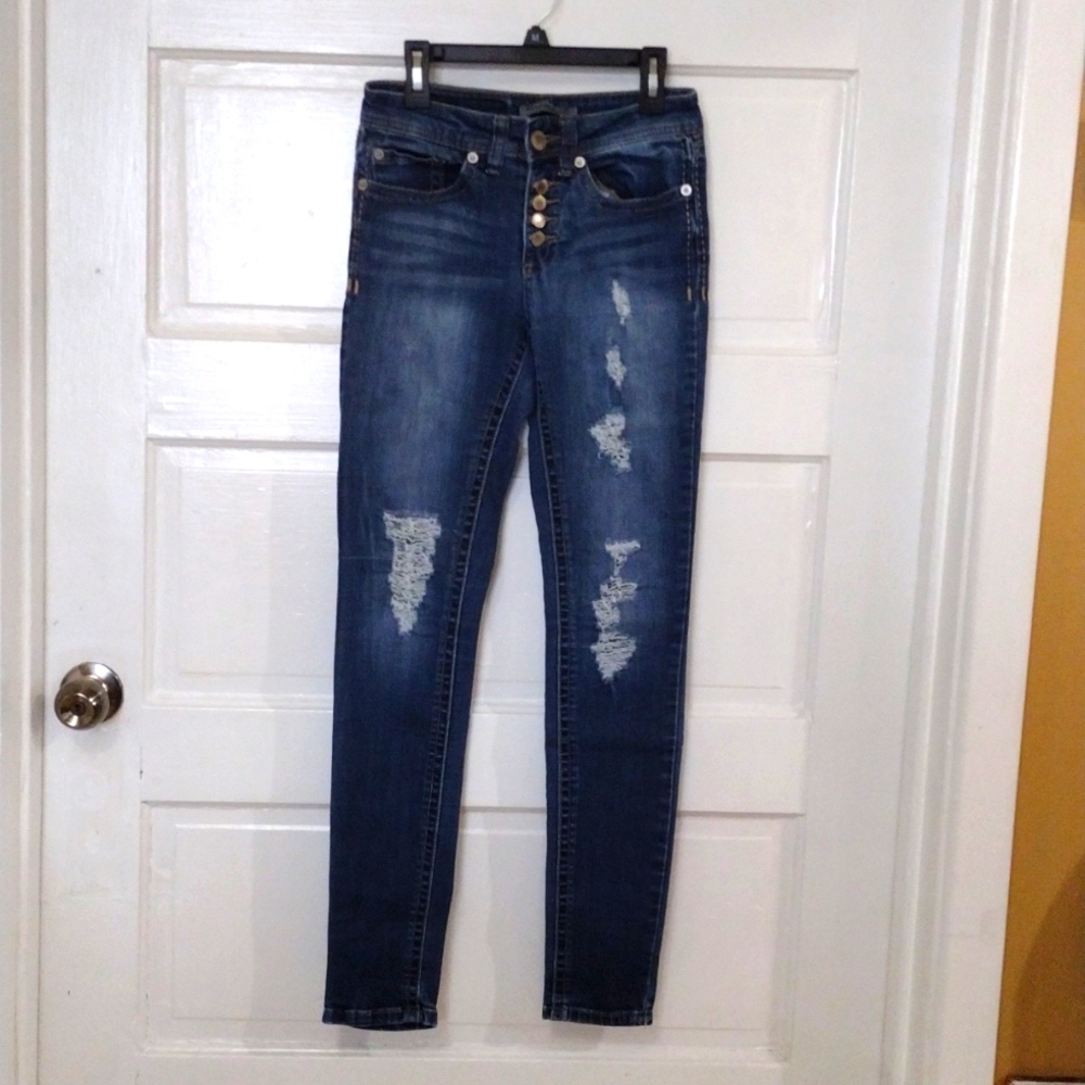 Rue21 twentyone black Jeans Juniors 0R High waisted - Picture 1 of 10